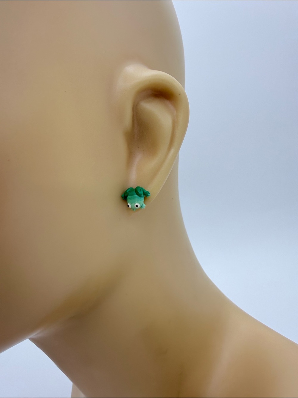 Miniature Tropical Green Frog Earrings Fashion Costume
